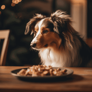 dog eating
